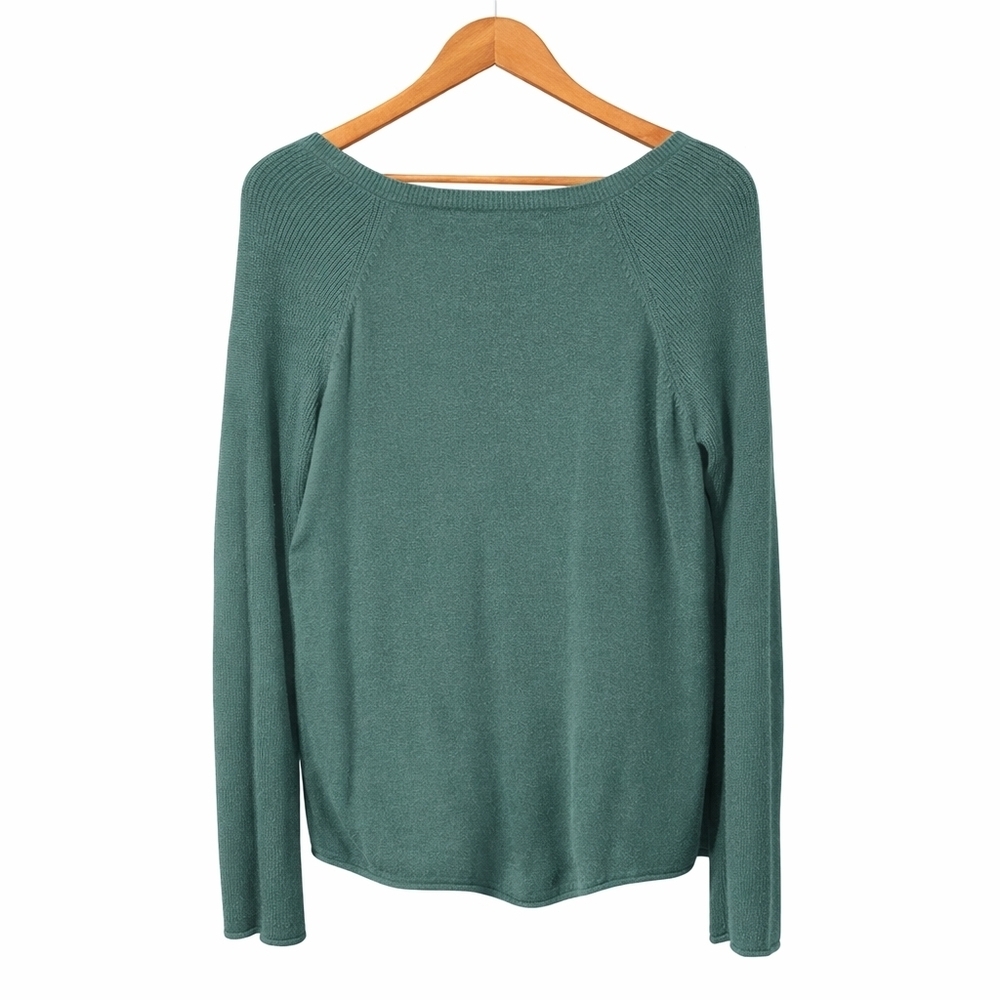 Vero Moda Teal Green V-Neck Knit Sweater Size Large - Picture 2 of 6